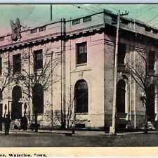 c1910s Waterloo, IA US Post Office Nice Architecture Litho Photo Postcard A62 picture