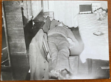 Affectionate Gentle Man Sleeps on Chairs Handsome Guy Gay Int Vintage Photo picture