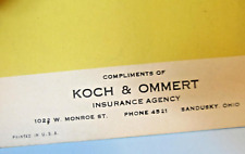 1930's Sandusky Ohio ~ KOCH and OMMERT Insurance Agency  John Hancock ~ History picture