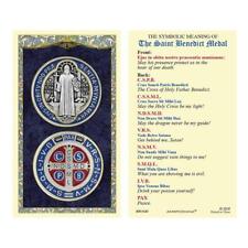 Elegant Saint Benedict Laminated Holy Card Pack of 25 Size 2.625 x 4.375 in picture