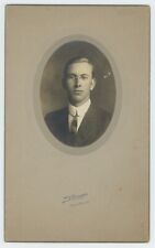 Antique c1900s Large Cabinet Card Man Wearing Pince-nez Glasses Hudson Falls, NY picture