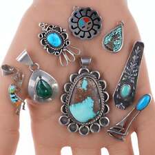 Vintage Native American/Southwestern sterling and stone pendants picture
