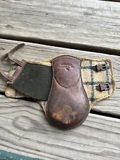 Vintage Leather Horse Ankle Wtap Thick Leather W/buckles and Nice Wool Plaid. picture