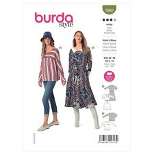 Burda Style Pattern 5980 Long Sleeve Dress Yoked Smock Top Size Bust 30-39 Uncut picture