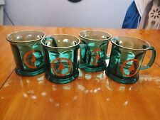 Vintage culver green glasses Coffee Mug/Cup Set Of 4 Made In USA Lebanon OH picture