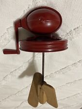 Antique Hand Crank Butter Churn football red picture