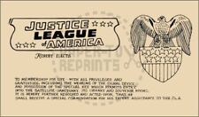 JUSTICE LEAGUE OF AMERICAN MEMBERSHIP CARD - VINTAGE REPRINT picture