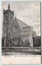 Postcard Vintage St. Paul's Episcopal Church in Wallingford, CT. picture