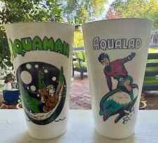 Lot of two Vintage 1973 7-Eleven Aquaman and Aqualad DC Comic 7-11 Slurpee Cups  picture