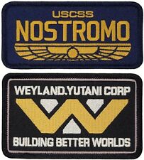 Weyland Yutani Nostromo U.S.C.S.S Alien Patch |2PC HOOK BACKING  4.0 inch picture