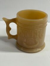 1980s WHATABURGER BUFFALO NICKEL MILK GLASS RESTAURANT WARE COFFEE MUG, VINTAGE picture