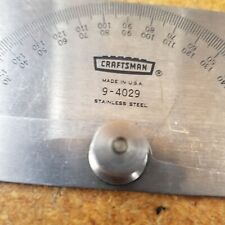 Vintage CRAFTSMAN # 9-4029  Locking 180 Degree Protractor Stainless Steel   picture