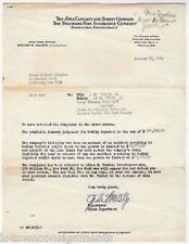 Aetna Casualty & Security Company Fire Insurance Vintage Signed Letterhead 1964 picture