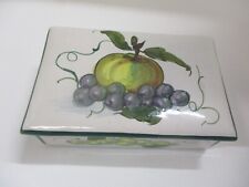 Vintage Italy Green Apple Grapes Trinket Box picture