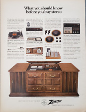 1968 Zenith Console Stereo Built Into Luxurious Fine Cabinet Vintage Print Ad picture
