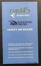 Trans States Airlines Embraer EMB-145 Safety Card - 6/99 picture