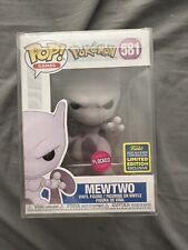 Funko Pop Pokemon Flocked Mewtwo Summer Convention Exclusive #581 w/Protector picture