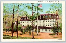 Highland Lake New York~Highland Lake Inn Hotel~Mansard Roof~1929 Linen Postcard picture