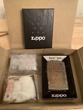 Zippo Armor 5 Sides Arabesque Engraved Antique Brass Lighter picture
