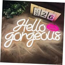 Hello Gorgeous Neon Sign for Wall Decor, Beautiful Lip LED Neon Warm White picture