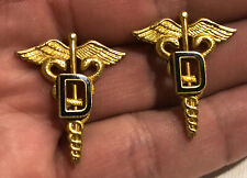 WW2 WWII US Army Medical Corps Dental Officer Dentist Balfour Gold Military Pins picture