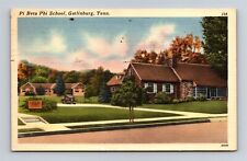 Postcard TN Gatlinburg Tennessee Pi Beta Phi School c1950s Linen X23 picture