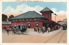 D. L. & W. Station Depot RR Train Railroad Cortland NY Postcard picture