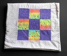 Handcrafted Purple Prints Patchwork Baby Quilt 33x48