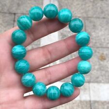 13.5mm Natural Turquoise Amazonite Crystal Gemstone Round Beads Bracelet AAAAA picture