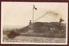 Postcard RPPC Rumford Center Maine Soldier's Monument Circa 1918-1930 picture