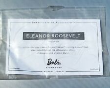COA Certificate of Authenticity ONLY Barbie Eleanor Roosevelt Inspiring Women picture