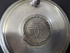 Large Antique Pewter Mug with Flip Lid, and feet picture