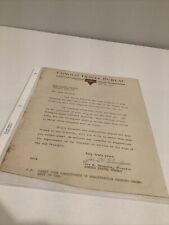 1937 Conoco Travel Bureau Letter Denver Colorado Joe Thompson picture
