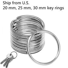 Premium Pack 20/25/30 mm Key Rings Chains Split Ring Hoop Metal Steel in Silver picture