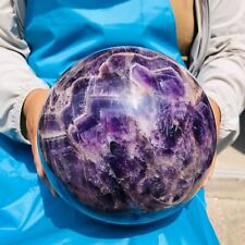 13.9LB Natural Beautiful Dream Amethyst Quartz Crystal Sphere Ball Healing 102 picture