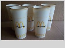 VINTAGE-5- LATE 70'S MCDONALDS LARGE SIZE WAX COATED PAPER 6 1/2'' CUPS UNUSED picture