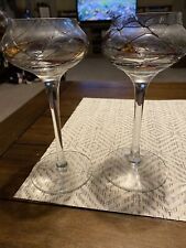 Set 2 PARTYLITE Mosaic Calypso Candlestick Stemmed CandleHolder StainGlass Style picture