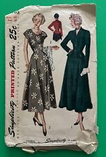 Simplicity sewing pattern #2765 misses scalloped 1-pc dress jacket sz 16 vtg 40s picture