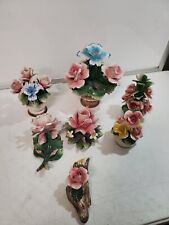 Capodimonte Floral Figurines (lot of 7 lot 1 small chips. picture