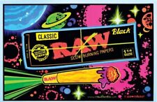 New RAW Rolling Papers FLOCKED BLACK VELVET BLACKLIGHT POSTER - Limited Edition picture