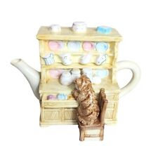 Vintage Schmid Beatrix Potter Musical Teapot: Tea For Two for Cat Lovers Shelf S picture