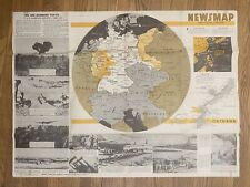 WWII Poster Newsmap Industrial Edition April 9 1945 Original 46.75x34.25” picture
