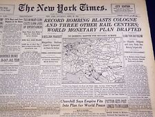 1944 APRIL 22 NEW YORK TIMES - RECORD BOMBING BLASTS COLOGNE - NT 748 picture