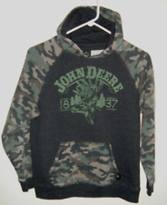 Older John Deere Logo Youth Large (14-16) Black/Camo Hooded Sweatshirt picture