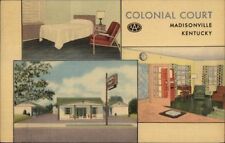 Madisonville KY Colonial Court Linen Postcard picture