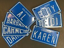 MINI Bicycle License Plate COLORADO - Select your Name - custom vintage EMBOSSED picture