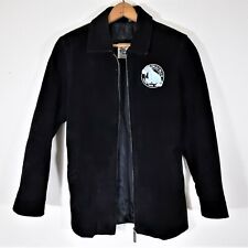 Vintage 90s Eeyore Suede Leather Jacket 1990s Disney Store Full Zip Coat Small S picture