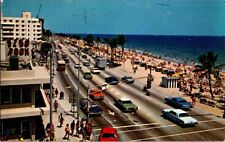 postcard Aerial View Fort Lauderdale Looking North Along US Hwy A1A A7 picture