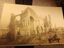 WW1 RPPC Soldiers at bomb destruction site postcard a20 picture