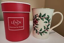 NIB Lenox Deck The Halls Warmest Wishes Holly Berry Christmas Cup Mug picture